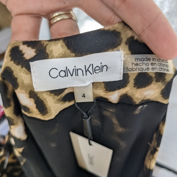 NWT CALVIN KLEIN Leopard Asymmetrical Skirt - Picture 3 of 5